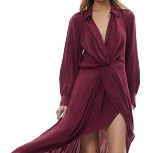 Never Been Worn YFB Siren Shirt Dress Long Sleeve Dark Cherry Lacquer color